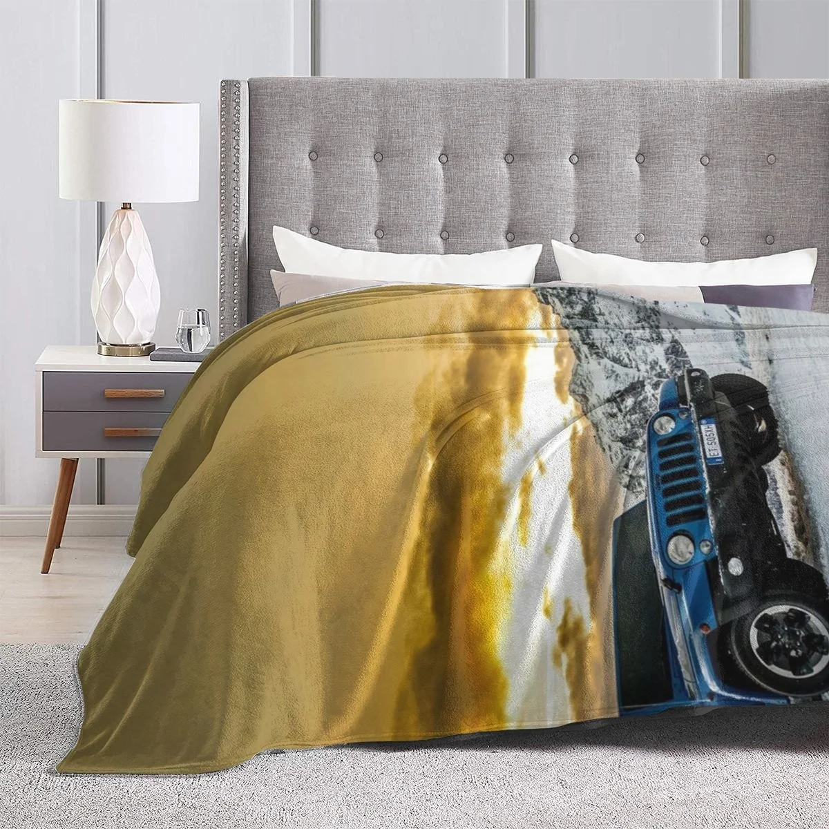 Фланелевое бархатное плюшевое одеяло Jeep покрывало для дивана с 3D принтом