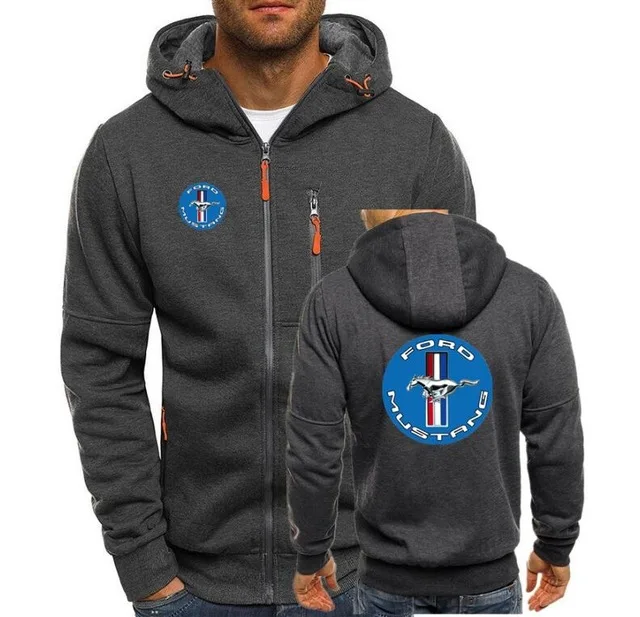 

For Mustang Hoodies Men Personality Zipper Sweatshirt Male Hoody Tracksuit Hip Hop Autumn Winter Warm Hoodie Bomber Jacket 8