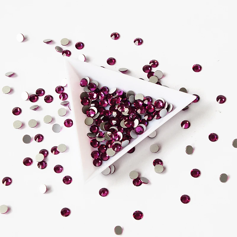 Фуксия цвет стразы s украшения для ногтей без фиксации из стекла и камня все