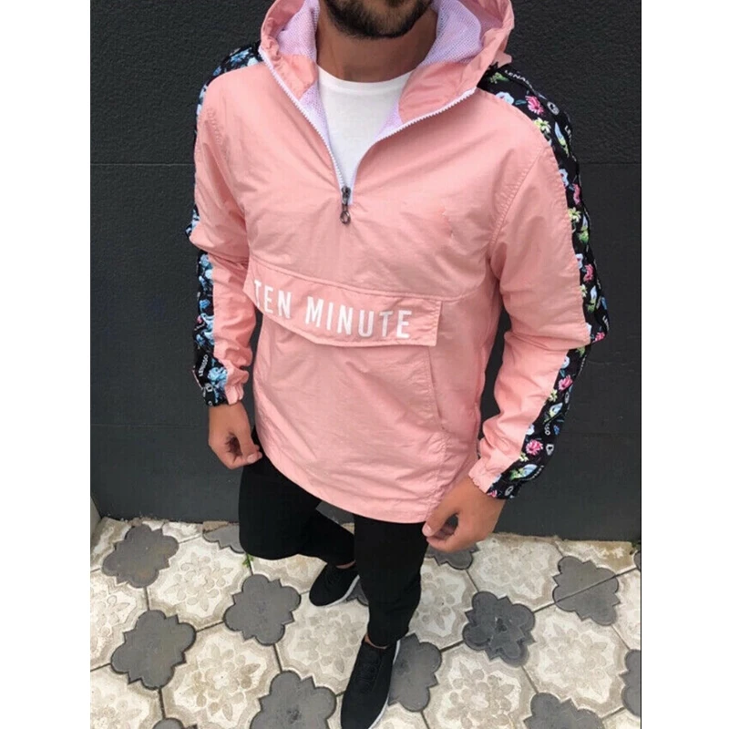 Мужская Уличная толстовка с капюшоном куртка топы длинным рукавом буквенным