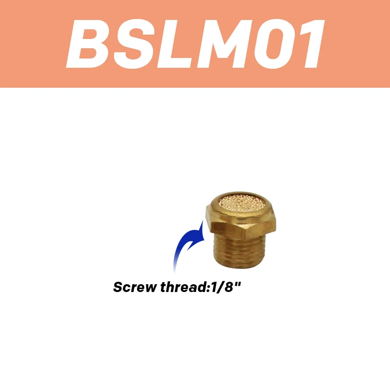 10 шт./лот, пневматический латунный глушитель BSLM M5 1/8 