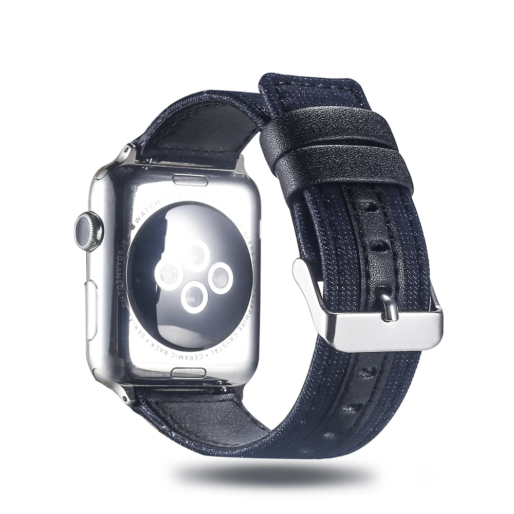 Холщовый ремешок для часов для Apple Watch 38 мм 42 мм 40 мм 44 мм нейлоновый кожаный ремешок для часов браслет для iWatch Series 5/4/3/2/1
