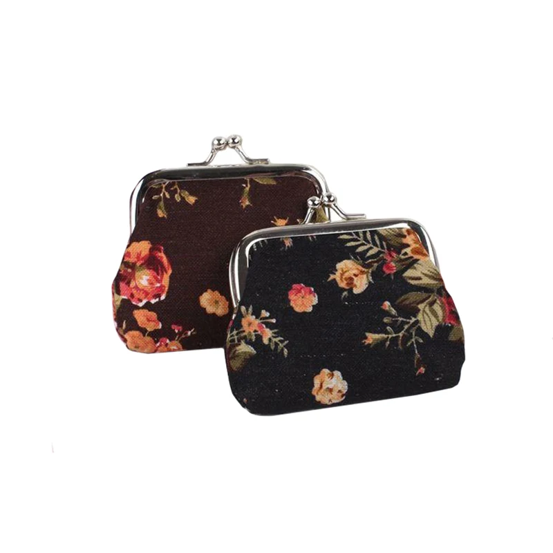 Женский кошелек для мелочи модный с цветочным принтом в стиле ретро винтажный