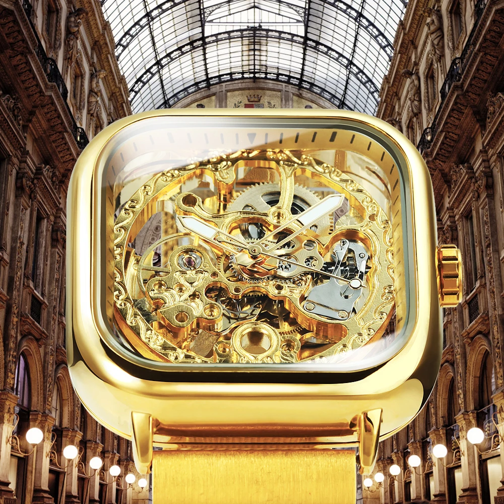 Часы наручные WINNER Мужские механические брендовые Роскошные автоматические