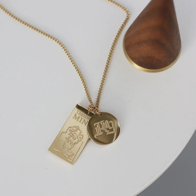 Женское богемное ожерелье с подвеской Amaiyllis буквами и квадратными картами |