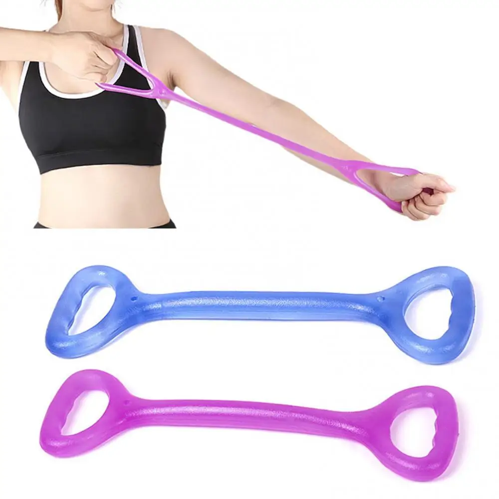 Sabuk Yoga Pilates Band 8 Bentuk Resistensi Elastis Tali Tegangan Dada Expander