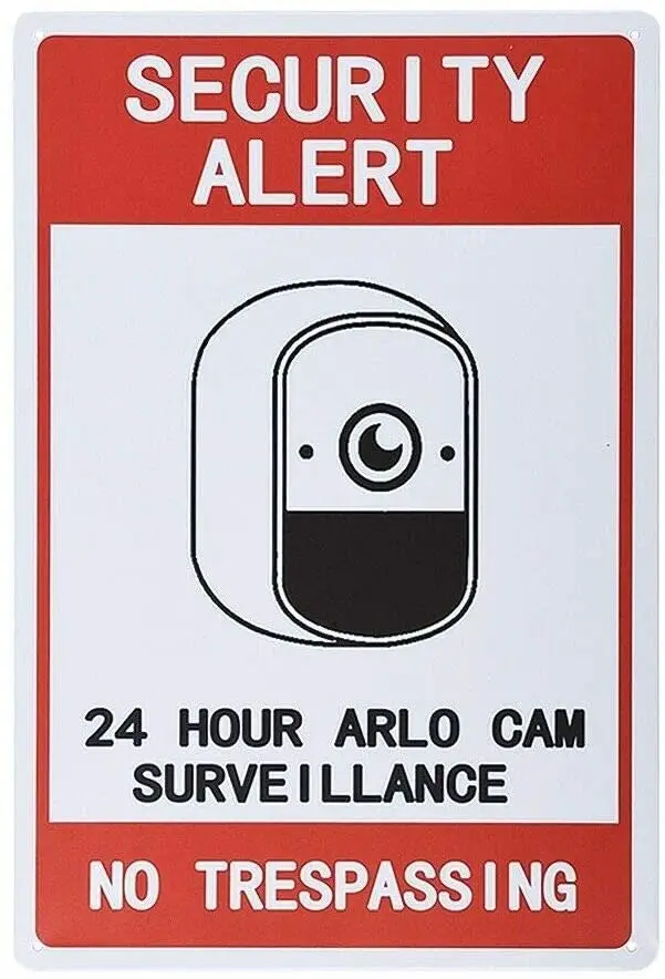 

AMELIA SHARPE Metal Sign (24-Hour Video Surveillance) Decoration Cafe Family Bar Restaurant Retro Tin Sign 12x8 Inch