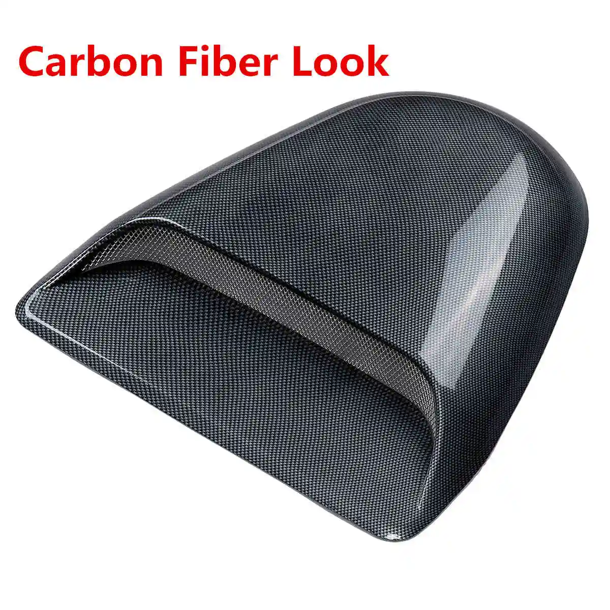 Carbon Fiber Look Универсальный крыши авто декоративный капот Овальный воздушный поток воздуха воздушного фильтра бленды Совок Vent Крышка Капота для плоских капот автомобиля только в том случае - Цвет: Carbon Fiber Look