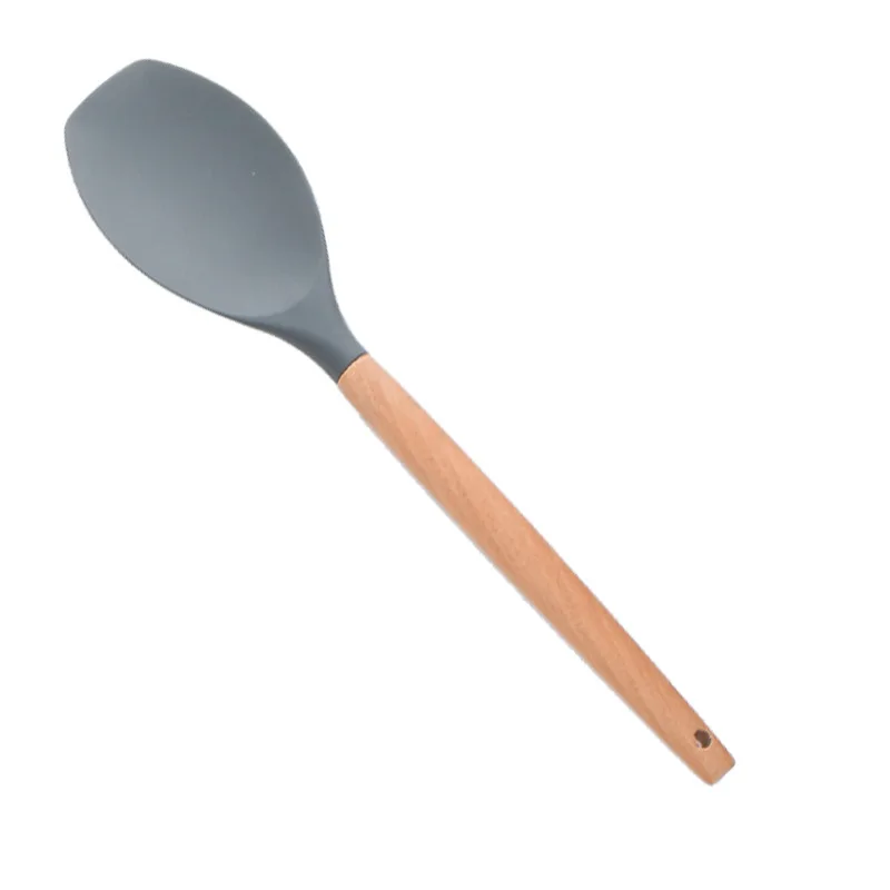 

Wooden handle silicone kitchenware kitchen tools spatula spoon cooking