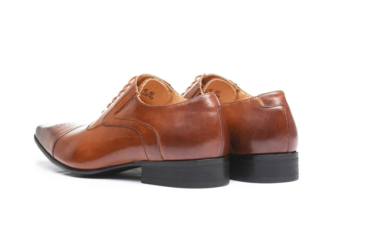 

Luxury Brand Men Leather Shoes Genuine Leather Oxford Formal Shoes Men Dress Office Brown Black Lace up Buckle Strap Shoes Male