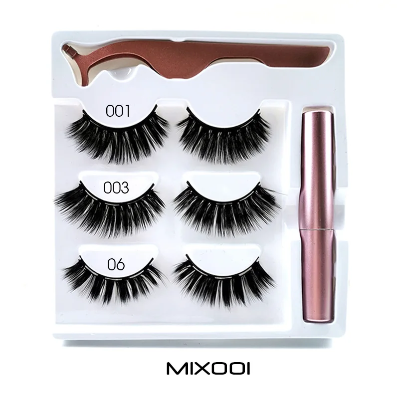 3 пары магнитных ресниц натуральные длинные магнитные жидкие подводки для глаз и