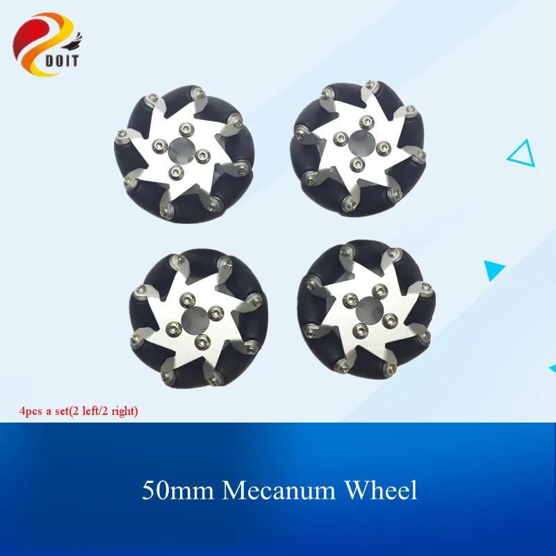 

4pcs/pack 50mm Mecanum Wheel 2WD/4WD Smart Car Drive Wheels For TT Motor Omnidirectional Wheel RC Parts and Accessories DIY Kit