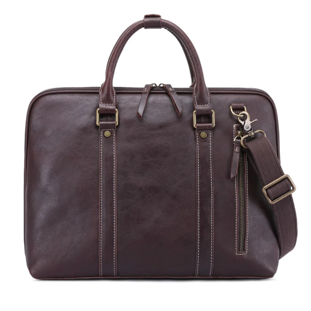 Сумка-мессенджер мужская из натуральной воловьей кожи портфель на одно плечо