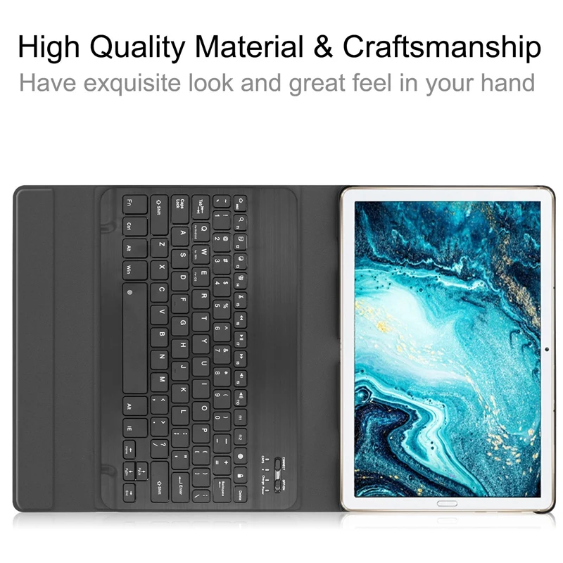 Bluetooth клавиатура кожаный чехол для huawei Mediapad M6 10 8 дюймов Подставка планшета