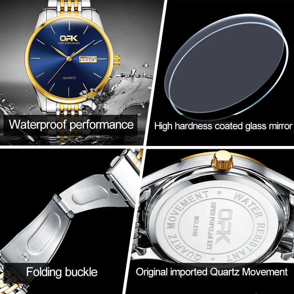 

Men's Watches Top Brand Fashion Week Alloy Quartz Watch Waterproof Stainless Steel Business Male Clock Relojes Hombre 2020