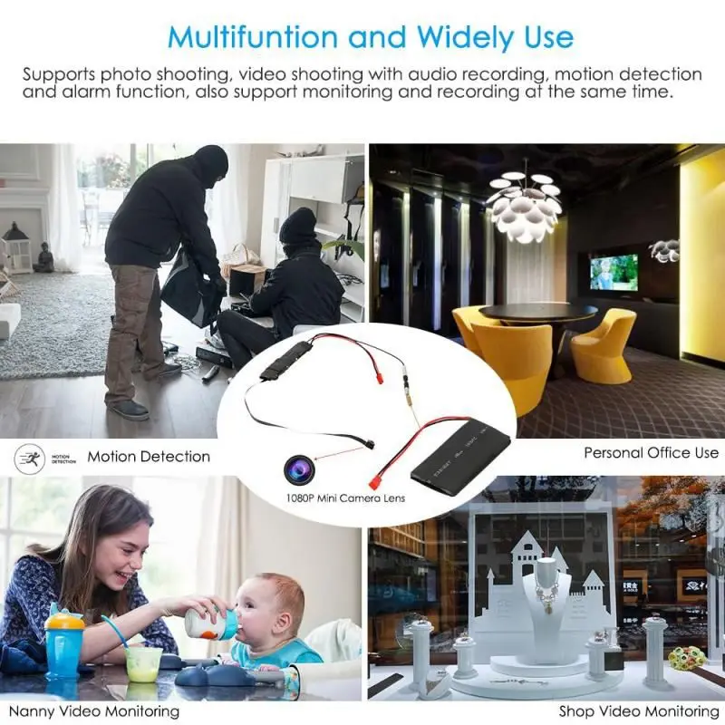DIY камера Мини Wifi Full HD 1080P видеокамера P2P Обнаружение движения видео безопасность