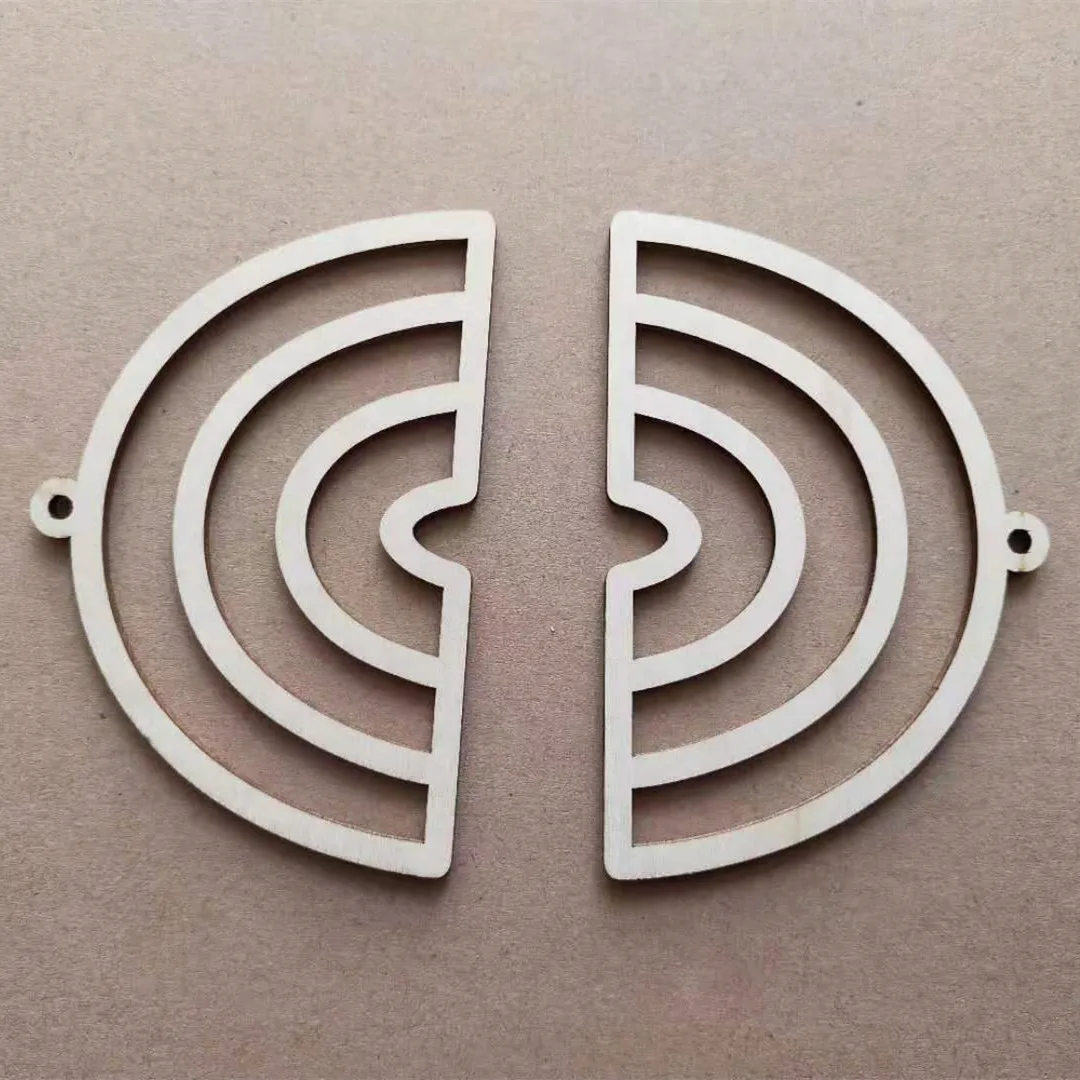 Горячая распродажа лазерная резка деревянная Радуга Незавершенное подвесное