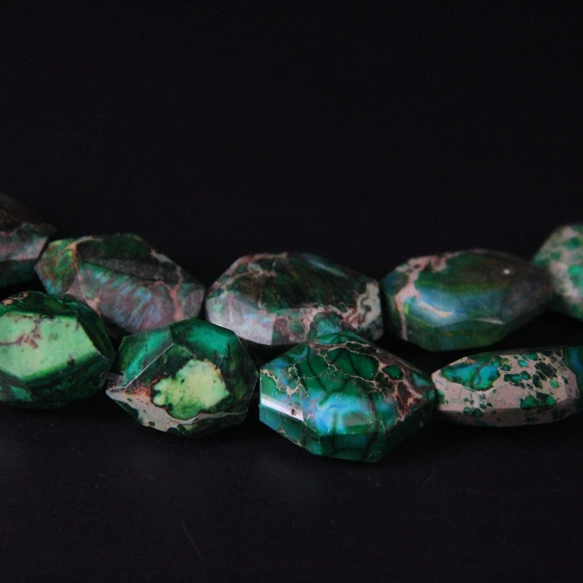 15 5 &quotпрядь Зеленый Императорский камень граненая плита кусочек свободные