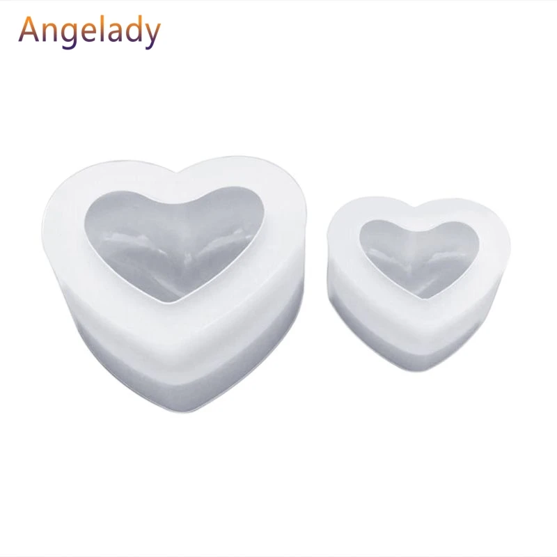 Силиконовая форма зеркальная в форме сердца 3D гладкие поделки сделай сам для