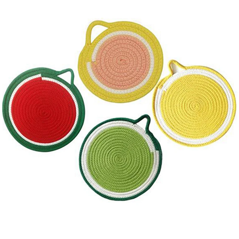 

4PCS Pot Holders Set Kitchen Trivets, Cotton Potholders for Hot Pots and Pans, Stylish Coasters Hot Pads Mat for Cooking