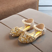 summer girls shoes bead mary janes flats fling princess shoes baby dance shoes kids sandals children wedding shoes gold mch118