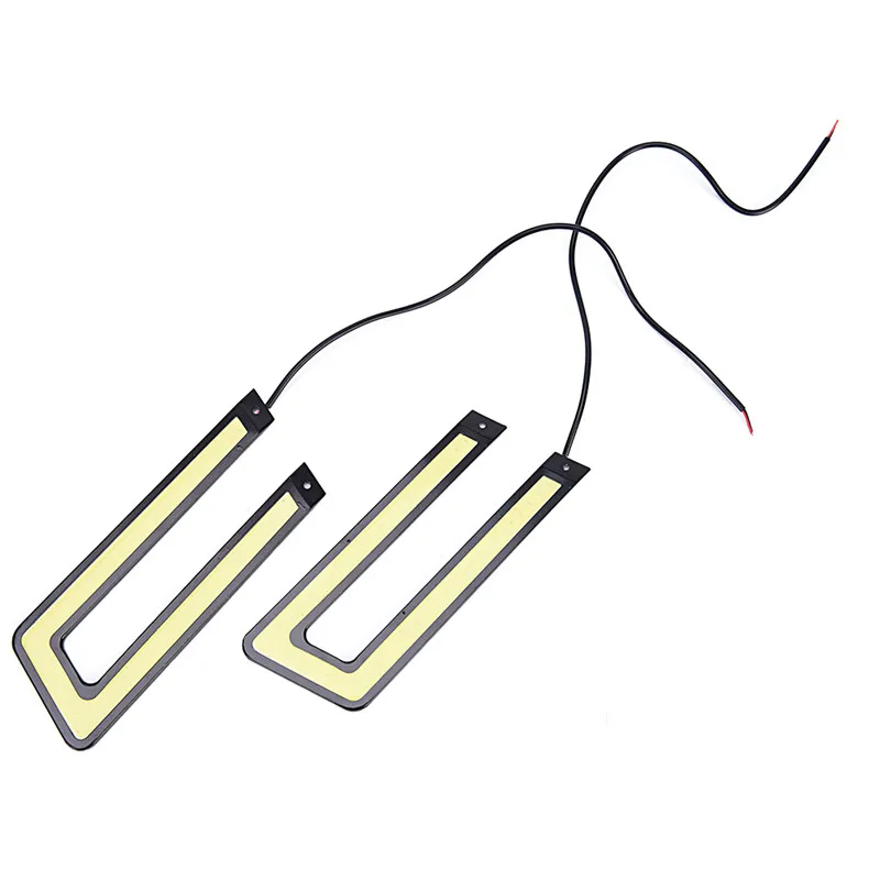 

2 шт., автомобильные светодиоды COB, дневной ходовой светильник, водонепроницаемый, противотуманные, u-образные, универсальные