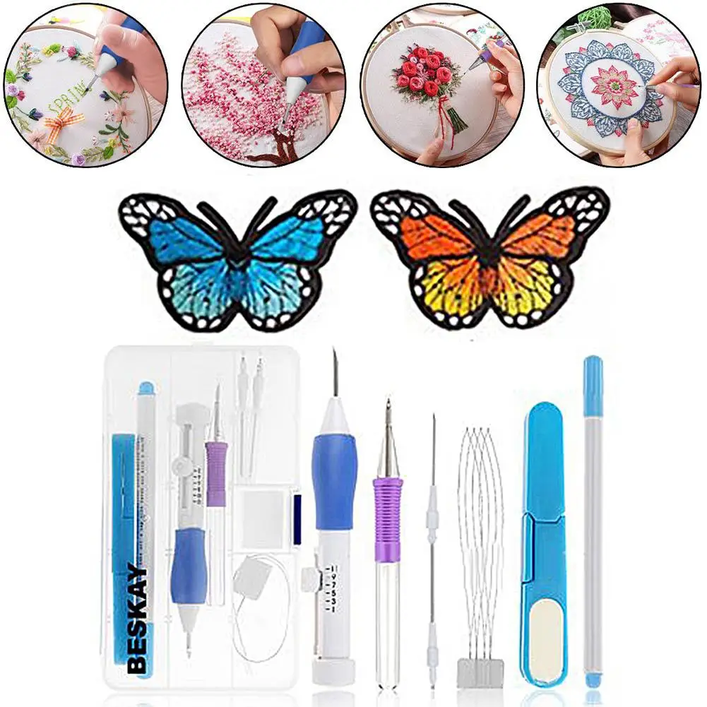 1 Набор вышивка нитки иглы бамбуковые обручи DIY Вышивка крестиком инструменты для