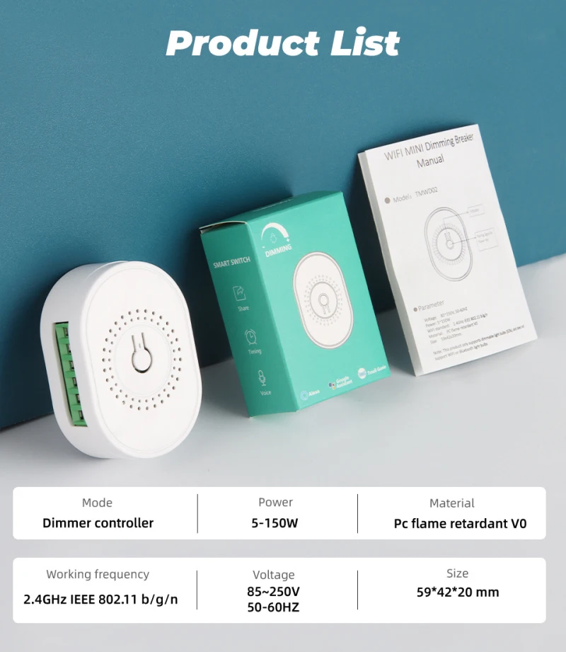 

Tuya Wifi DIY Smart Dimming Switch Smart Home Voice Control Touch Switch Smart Life Remote Control Work With Alexa Google Home