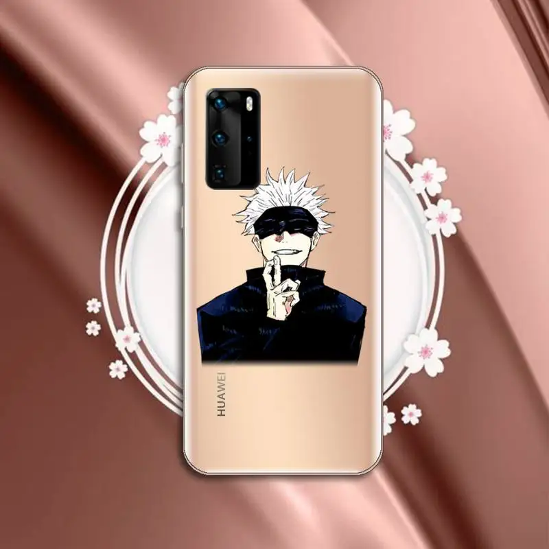

Jujutsu Kaisen Satoru Gojo anime Phone Case Transparent for Huawei P20 P30 P40 lite pro P smart 2019 honor 8x 10i