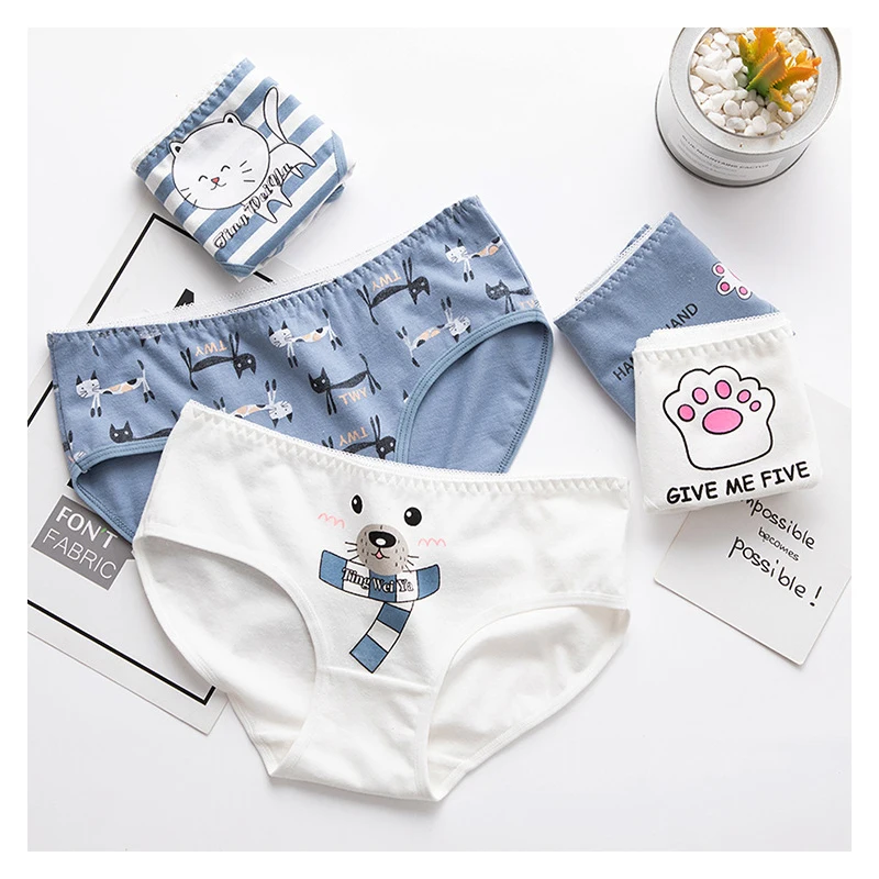 Трусы женские из дышащего хлопка с героями мультфильмов нижнее белье кожа |