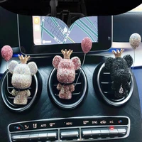 car fragrance bear air freshener jewelry creative crystal diamond decoration air outlet car aromatherapy accessories