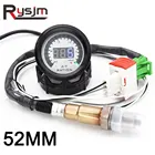 Цифровой вольтметр 2 в 1 для гоночных автомобилей, ЖК-дисплей 52 мм с датчиком соотношения кислорода O2, 12 В