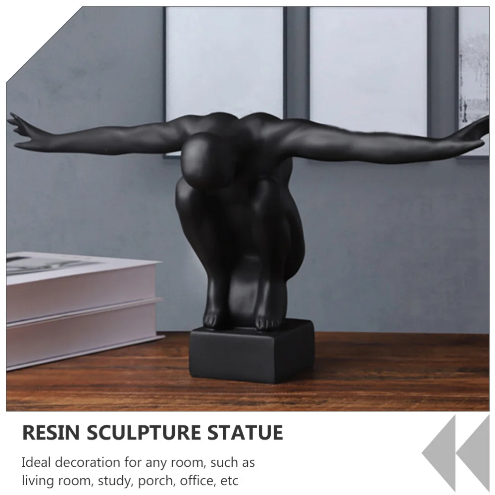 

1Pc Resin Sculpture Statue Men Design Craft Living Room Office Ornament
