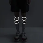 NiceMix Носки Женские Светоотражающие бандажные хлопковые японские флуоресцентные Звездные перекрестные чулки носки до икры корейские