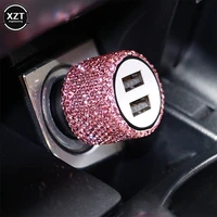 Diamond-mounted Car Phone Safety Hammer Charger Dual USB Fast-Charged Diamond Car Phone Aluminum Alloy Car Charger Color