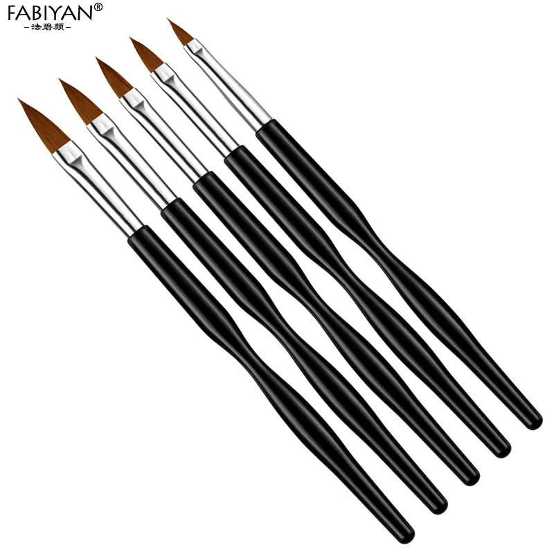 5 шт./компл. ручка для маникюра черные кристаллы цветок резьба по дереву сделай