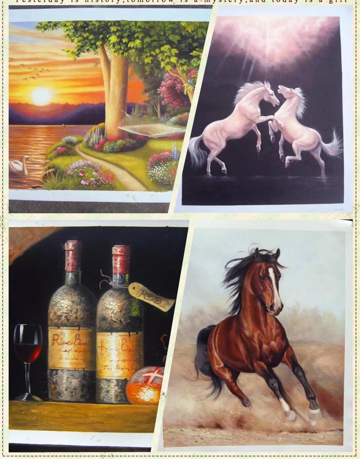 Ручная роспись маслом на холсте 4 предмета абстрактная фотография Современный