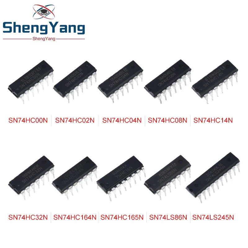SN74HC00N SN74HC02N SN74HC04N SN74HC08N SN74HC14N SN74HC32N SN74HC164N SN74HC165N SN74LS86N SN74LS245N DIP-14, 10 шт.