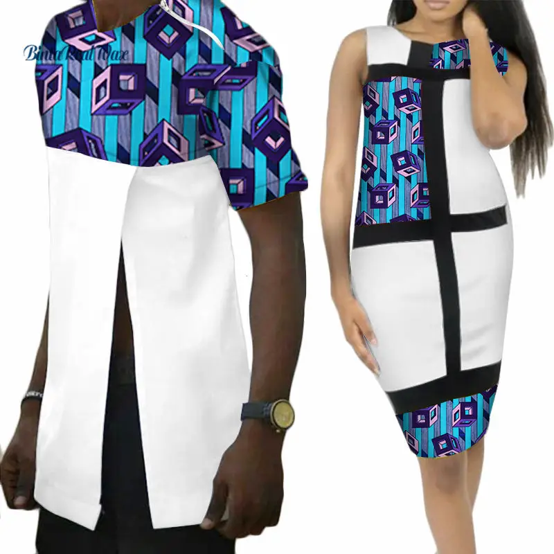 Милая одежда для влюбленных пар платья с Африканским принтом в стиле пэчворк