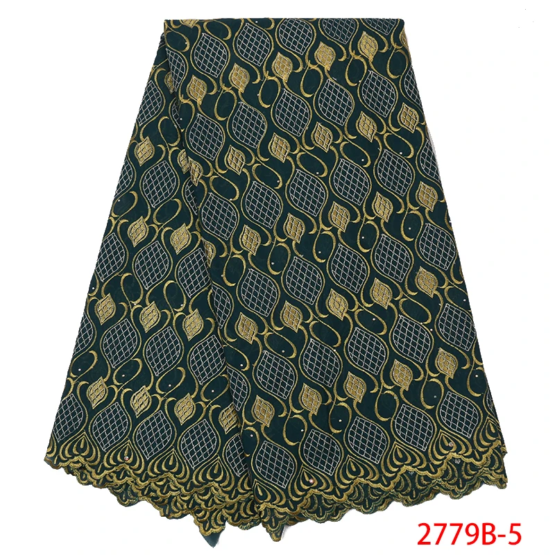 

Hot Sale swiss cotton lace, Latest Nigerian embroidered lace,High Quality African lace fabrics with stones KS2779B-5