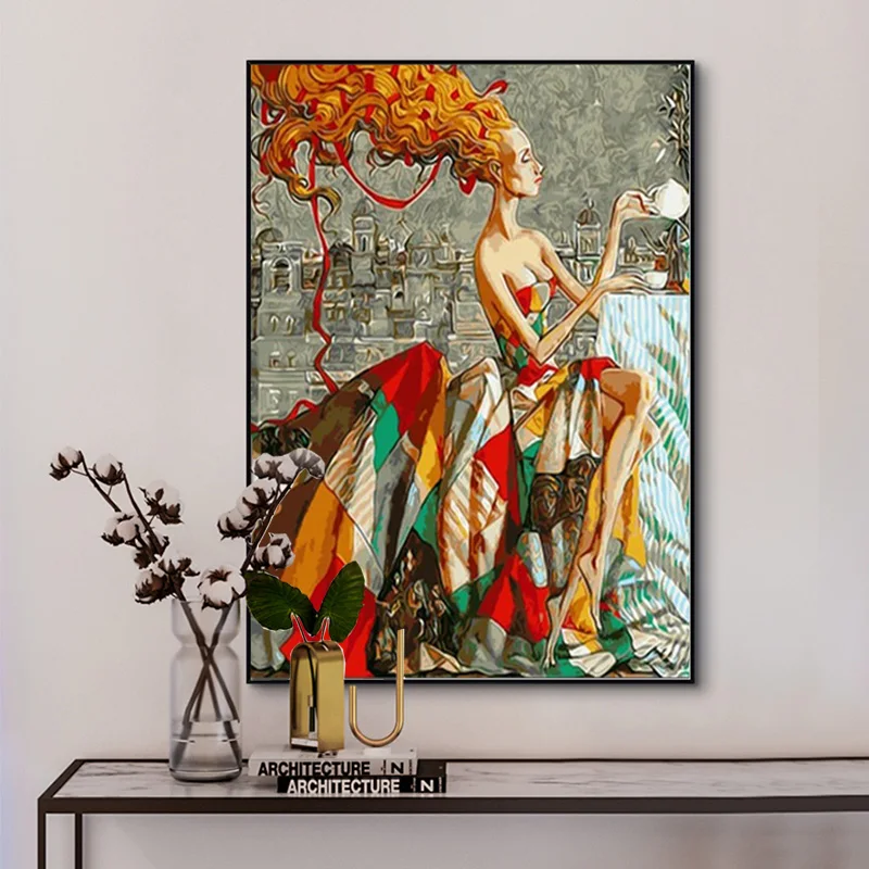 Nordic восстановление древних способов Стиль портрет холст живопись Плакаты принты