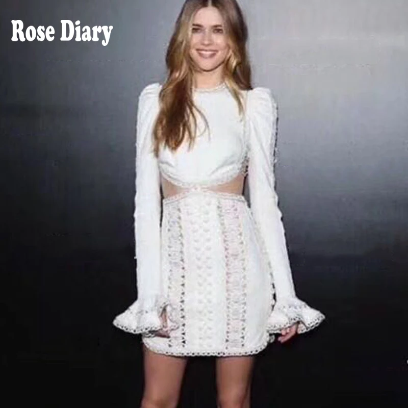 Подиумное дизайнерское короткое платье roседиари с вырезами в стиле