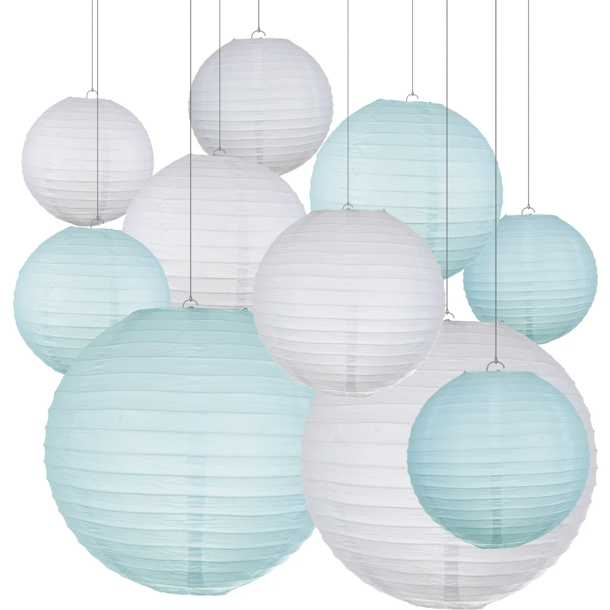 white and blue 20 шт./лот " 8" 1" 12 дюймов белый китайский бумажный мяч лампион Свадебные украшения бумага для фонарей абажур Обручение вечерние Декор - Цвет: white and blue