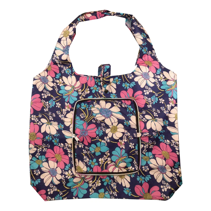 

1 Pieces Large Environmental Zipper Waterproof One Shoulder Portable Thickened Foldable Shopping Bag