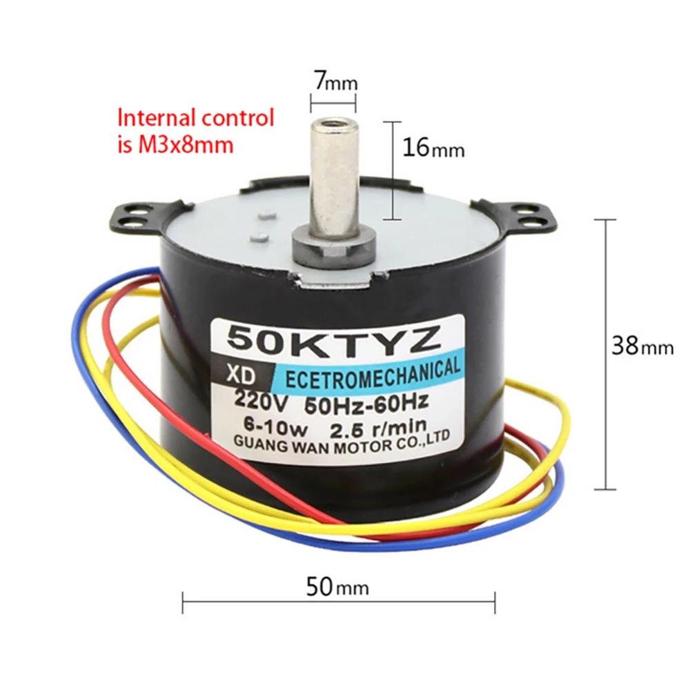 

50KTYZ 2.5rpm Permanent magnet synchronous motor AC 220V speed reducer motors controllable positive and negative inversion 10W