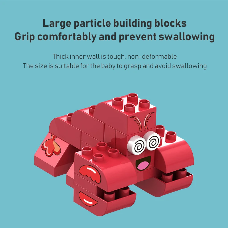 

Duploed Zoo Series Animals Dinosaurs Crocodile Elephant Set Building Blocks Figures DIY Blocks Bricks Kids Educational Toys Gift