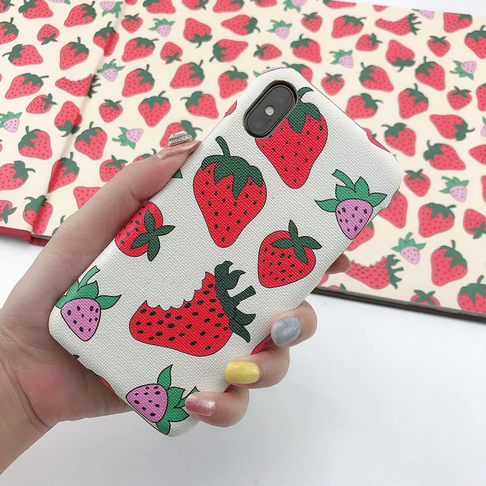 

Fashion Luxury Brand GG7 45217 Classic Strawberry Pattern Phone Case For Samsung Note 8 9 10 20 S9 S10 S20 Plus Ultra Back Cover