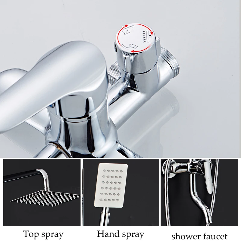 xaozo bathroom shower set spa shower head bath shower rotatable mixer with hand shower faucets rainfall chrome showers copper free global shipping