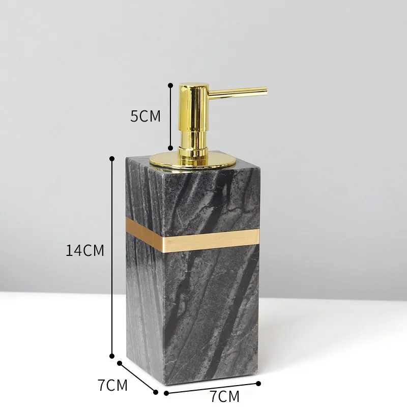 Мраморный комплект для ванной диспенсер мыла с насосом пара чашек коробка
