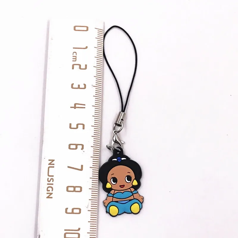 Серый 1 шт. Kawaii для принцессы в стиле Ариель мультфильм брелок для девочек сумка Подвеска ПВХ фигурка Подвески Аксессуары Брелки держатель веревки - Цвет: Серый